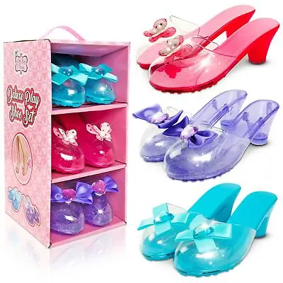 Little Fairy Princess Girls Deluxe Dress Up Jelly Play Shoes - Fancy Set Of 3 • £14.99