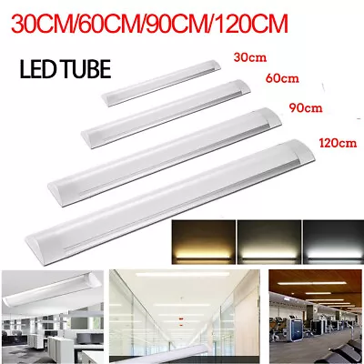 LED Batten Tube Light Fluorescent Strip Light Garage Workshop Fitting Dimmable • £7.49