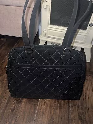 Vera Bradley Laptop Bag Black Quilted Work Tote Diamond Pattern Work Or Carry On • $49.99