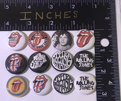 The Rolling Stones 12 Pins One Inch Pin Lot Guitar Lips Classic Rock Mini Button • $10.79