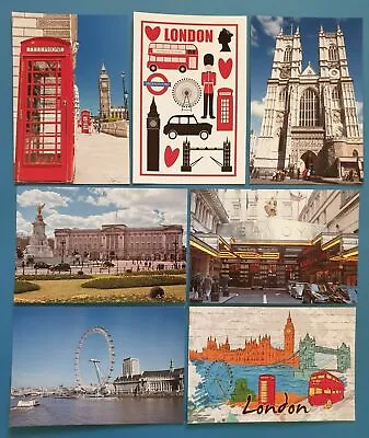 Set Of 7 London Postcards England City View Street Travel Landscape Postcards • £4.13