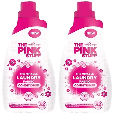 2 X THE PINK STUFF MIRACLE LAUNDRY FABRIC CONDITIONER 32 WASHES 960ML • £8.49