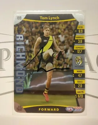 $20 • Buy Richmond Tigers - Tom Lynch Signed Afl 2019 Teamcoach Silver Card