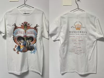 Michael Jackson Dangerous World Tour 1992-93 White T-Shirt Size S-3XL For Fans • $9.99