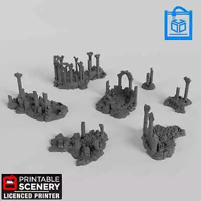 Ancient Ruins Tabletop Gaming Terrain 3D Print 10/15/20/28/32MM • £14.62