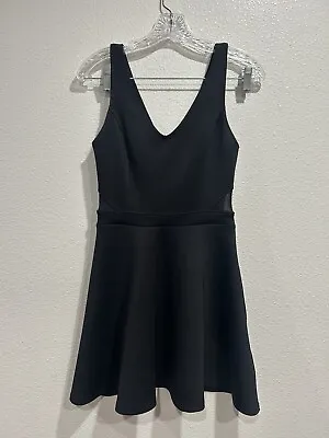 Abercrombie And Fitch Black Skater Dress With Mesh Cut Outs SZ Small • $28.99