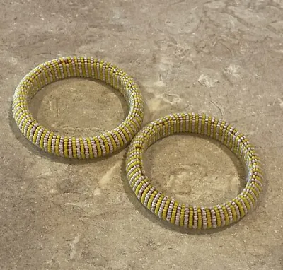 African Beaded Maasai Bangles Masai Bracelet Made In Kenya Set Of 2 • $3.99