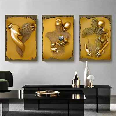 Metal Figure Romantic Couples Statue Canvas Painting Poster Prints Home Wall Art • £5.14