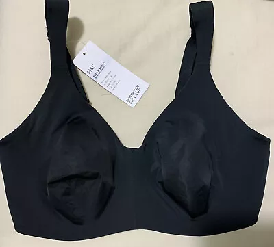 M&S BODY UNDERWIRED MINIMISER SMOOTHING FULLCUP Bra With FLEXIFIT In BLACK 32E • £13.99