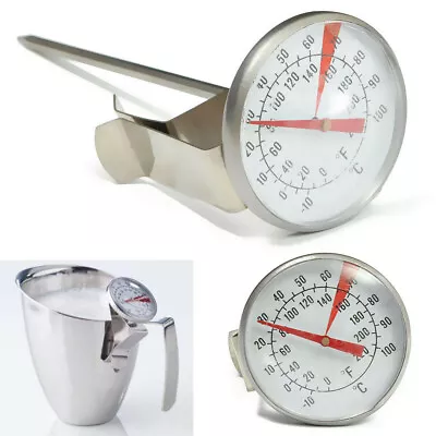 $4.65 • Buy -10-110°C Stainless Steel Coffee Latte Milk Frothing Thermometer Probe Jug Clip