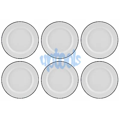 6 X 24cm Traditional Falcon White Enamel Dinner Plate - Roasting Baking Camping • £23.99