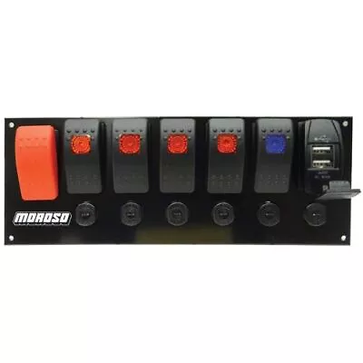 Moroso 74194 Switch Panel Dash Mount 9-1/8 X 3-3/8 In Breakers Indicator Lights • $233.99