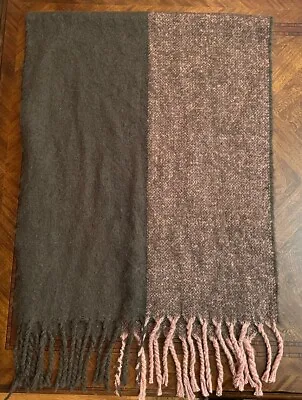 Michael Stars Mauve And Grey Oversized Scarf With Fringe • $9.96