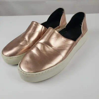 Rebecca Minkoff Womens Platform Slip On Shoes Metalic Rose Gold Size 7 • $10.50