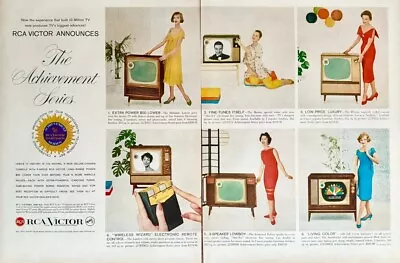 1958 RCA Victor Televisions 2pg PRINT AD The Achievement Series • $9.85