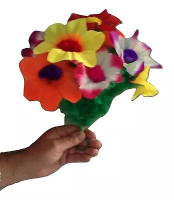 SLEEVE CLOTH FEATHER FLOWER BOUQUET Stage Magic Trick 10 Bud Production Magician • $27.89