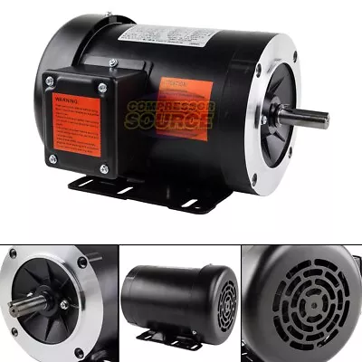 1.5 HP Electric Motor 3 Phase 56C Frame 3600 RPM TEFC 230 460 Volt 5/8  Shaft • $189.95