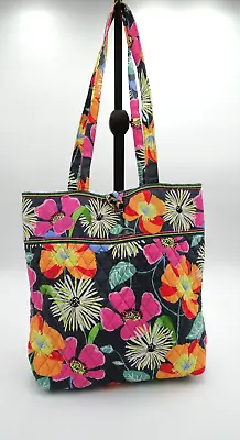 Vera Bradley Jazzy Blooms Large Tote Bag  Pink Gray Orange Quilted • $20.66