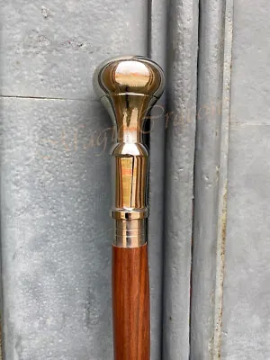 New Antique Designer Knob Solid Brass Handle Styish Twisted Walking Stick/Cane • $43