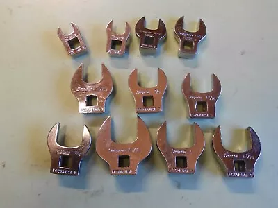 Snap-On 11 Pc 3/8  Drive SAE Open-end Crowfoot Wrench Set 7/16 -1 1/16  214FC • $199