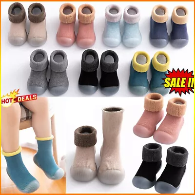 £5.54 • Buy Anti-slip Baby Slippers Winter Kids Toddler Booties Girl Boys Cotton Socks Shoes