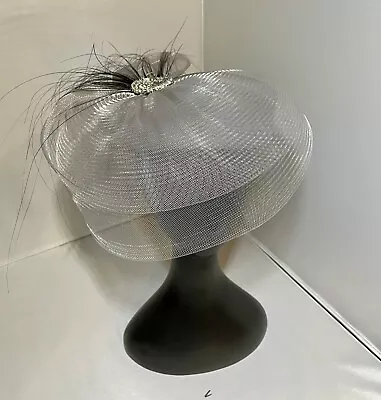 SONNI Of San Francisco Gray Doeskin Felt Hat 100% Wool Sequin Grey/Silver Tulle • $24.99