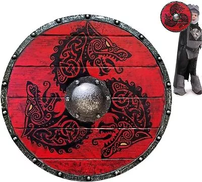 Medieval Eivor Valhalla Raven Battle Worn Viking Shield Wooden Wall Mount Rustic • $35.90