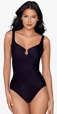 Miraclesuit Must Haves Gandolf One Piece Swimsuit NWOT Size 18 Black • $85