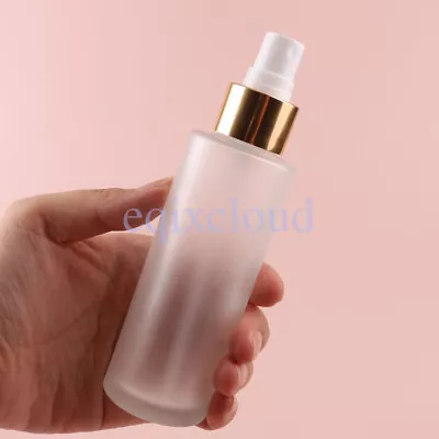 100ml Empty Glass Frost Clear Cosmetic Container Fine Mist Spray Pump Bottles • £6.61