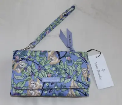 VERA BRADLEY Rfid Smartphone Wristlet - Hanging Around Purple - Sloths - NWT • $54.95