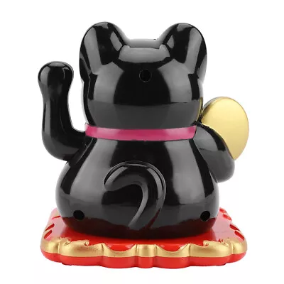 (Black)Solar Powered Adorable Swing Lucky Beckoning Fortune Welcoming Cat AOS • $12.51