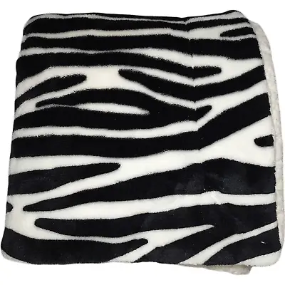 Little Miracles Zebra Plush Sherpa Baby Blanket Costco Thick 30x45 White Black • $39