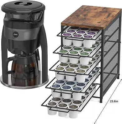 5 Tier Coffee Pod Holder For K Cups Capsule 90 Pod Rack Storage Organizer Drawer • $28.99