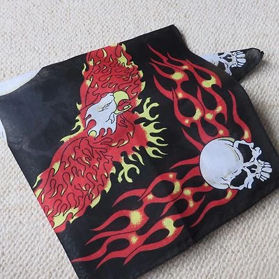 £3.99 • Buy Skull Fire & Eagle  Black & Red Pirate Motorcycle Biker Bandana /bandanna Scarf