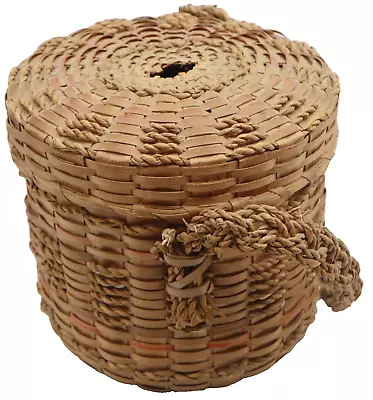 Native American Basket Passamaquoddy Antique Maine Estate Sweetgrass B52 • $153.99