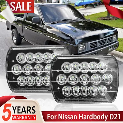 $30.44 • Buy Pair 5X7 7x6 LED Headlights Hi-Lo Beam DRL For Nissan Pickup Hardbody D21 240SX