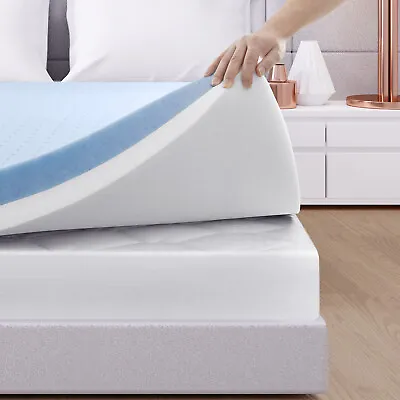 Gel Memory Foam Mattress Topper BedStory 4 Inch Visco Futon Queen Size Pads TFK • $139.99
