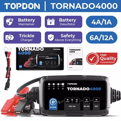 TOPDON T4000 Car Truck Battery Charger 12Volt Maintainer 4A/1A Trickle Charger • $51.99