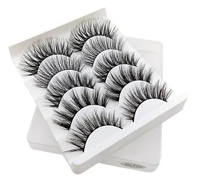 3D Mink Wipsy Eyelashes Thick Natural Fake False Non Magnetic Lashes Set • £3.99