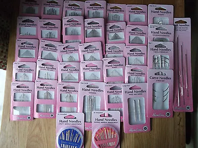 £4.15 • Buy Hemline Hand Sewing Needles-full Range-inc Darn,bead.doll,repair,straw.leather