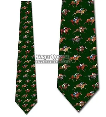 Horse Racing Green Tie Men's Equestrian Neck Ties Jockeys Necktie New • $18.75