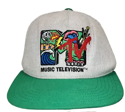 MTV Snapback Gray/ Green Ballcap Hat • $10.49