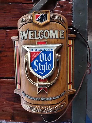 Vintage Welcome Old Style Beer Doorknocker Lighted Sign Circa 1978 Nice Working  • $75