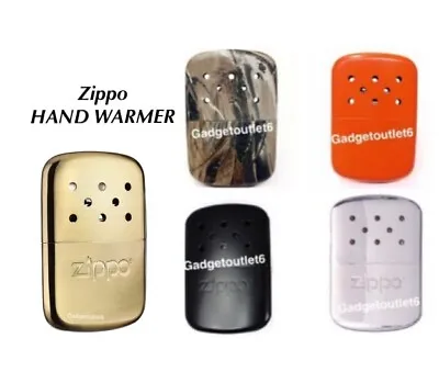Zippo Hand Warmer Winter 12 Hour Black Polished Chrome Virtually Odourlessgift   • £26.95