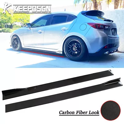 78.7  Side Skirt Rocker Panel Lip CARBON Look Body Kit For Mazda3 GS Mazda 2 5 6 • $104.51