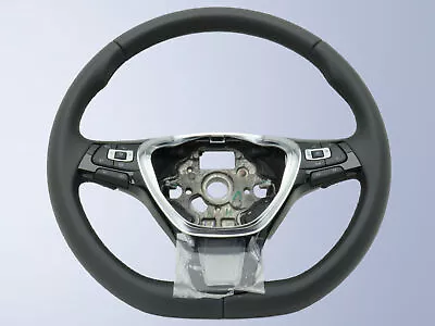 VW Golf 7 VII 5G Leather Multifunction Steering Wheel Tiptronic DSG Shift Paddles Black • $270.38