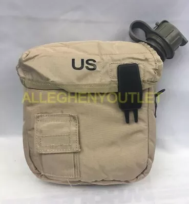 US Military 2 QT Collapsible Water Canteen W/ Desert Cover Pouch VGC • $14.90