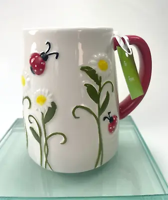 Daisies & Ladybugs Coffee Mug 14Oz Ceramic Hand Painted By Lang Cup C52 • $14.99