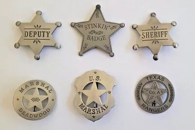 Replica Collectable Silver Finish Western Badge Texas Rangers US Marshal Sheriff • $11.95