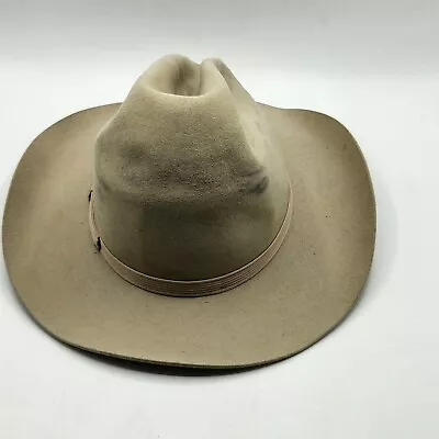 Resistol Beaver Felt Vintage Antique Old West Cowboy Hat 7 3/8 • $160